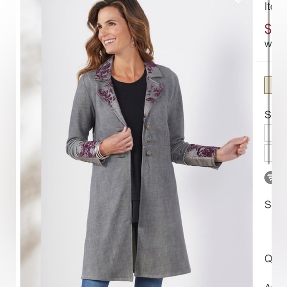 ๐๐๐Soft Surroundings Grandeur Jacket in Vintage Grey - Picture 16 of 17